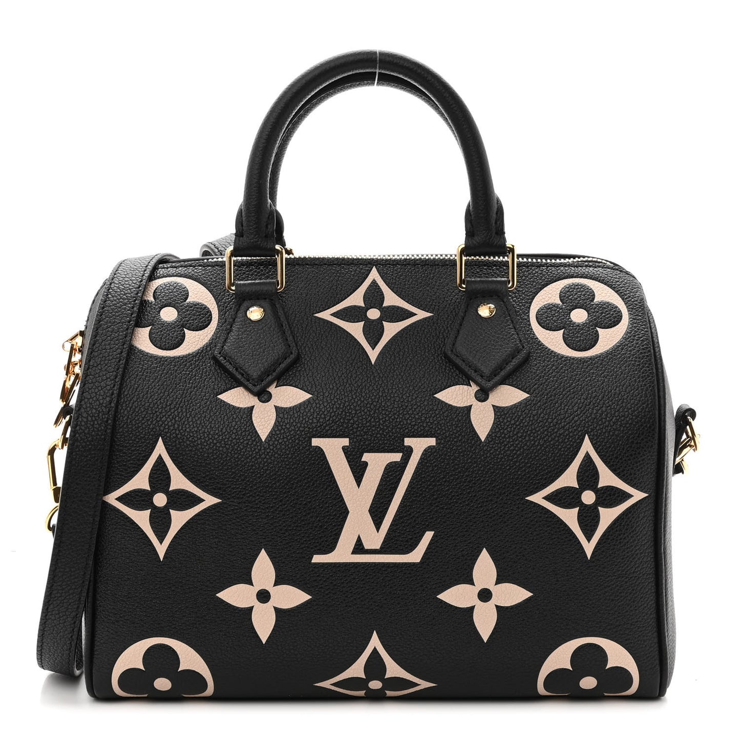 Empreinte Monogram Giant Speedy Bandouliere 25 Black Beige