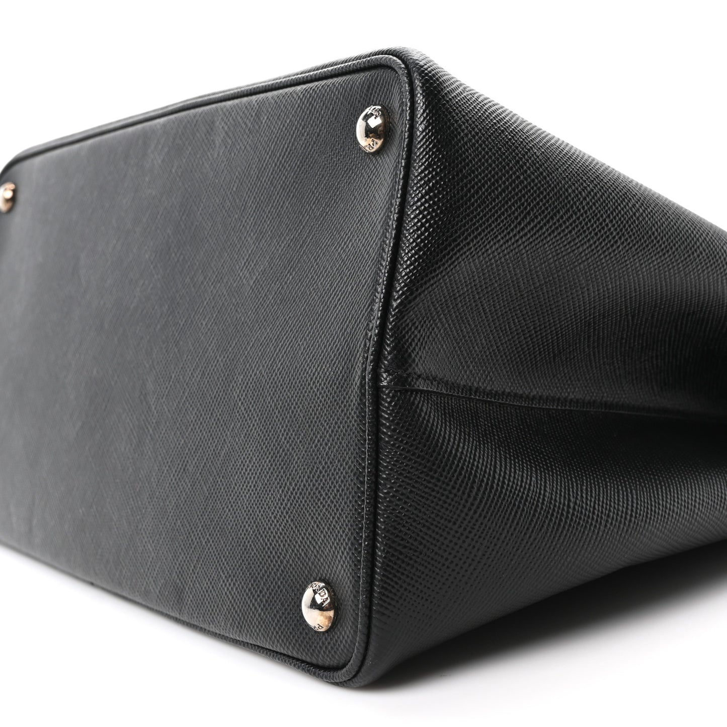 Saffiano Cuir Large Double Bag Black Fuoco