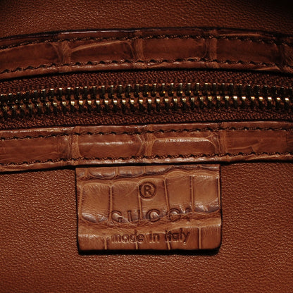Gucci Alligator Piston Lock Jackie O Hobo Tan 6 of 7