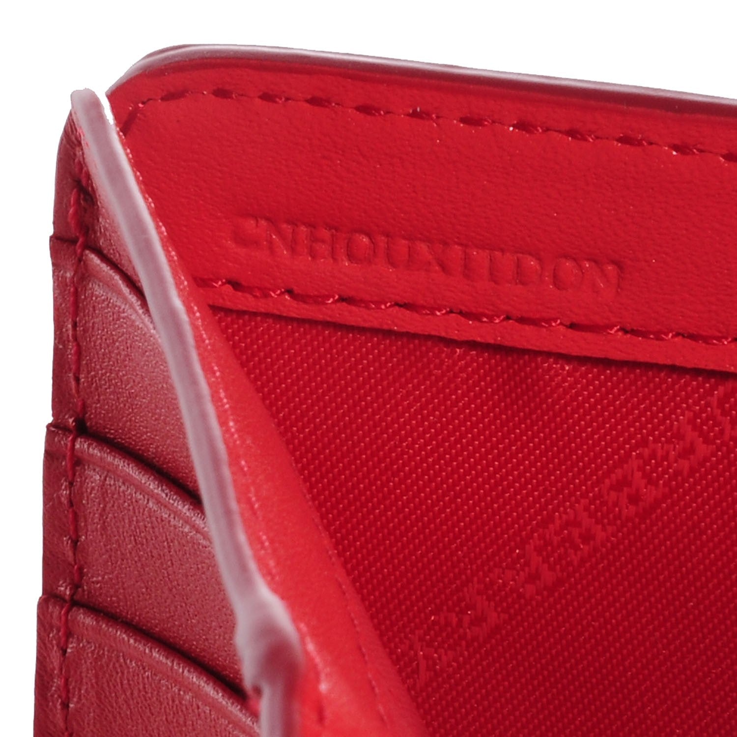 Burberry Haymarket Check Leather Continental Wallet Coral Red 9 of 9