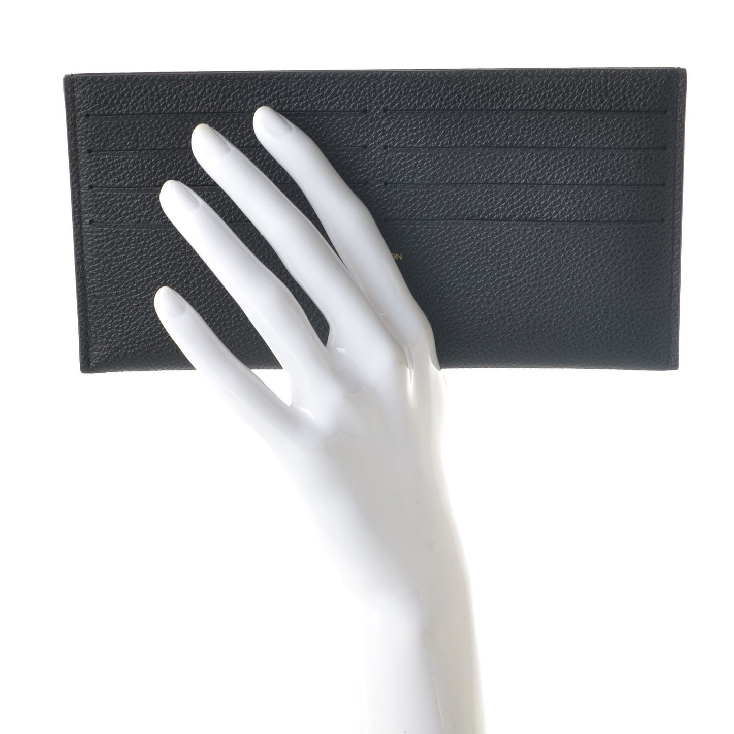 Calfskin Felicie Chain Wallet Card Holder Insert Black