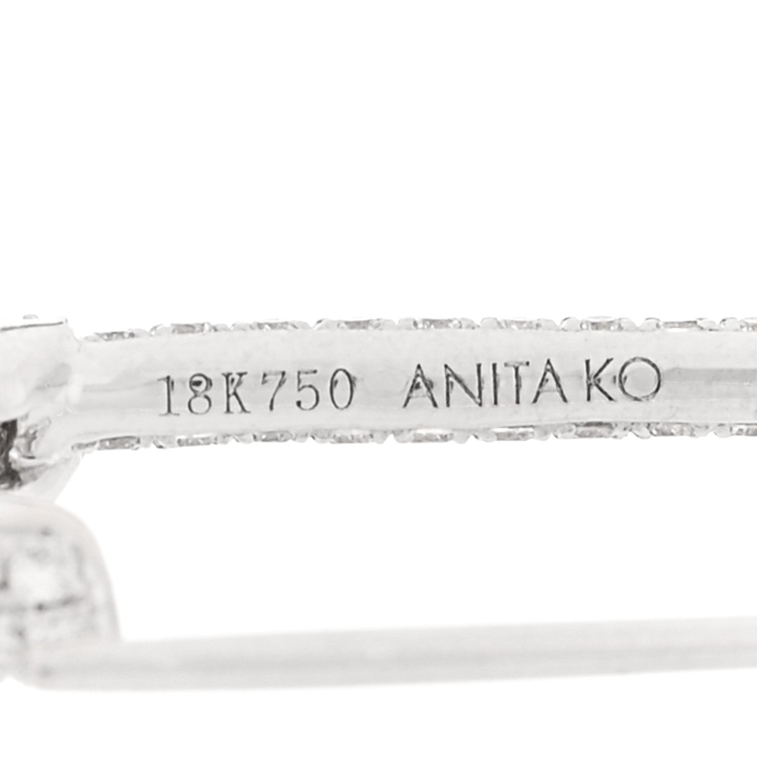 Anita Ko 18K White Gold Diamond Safety Pin Earring 4 of 4