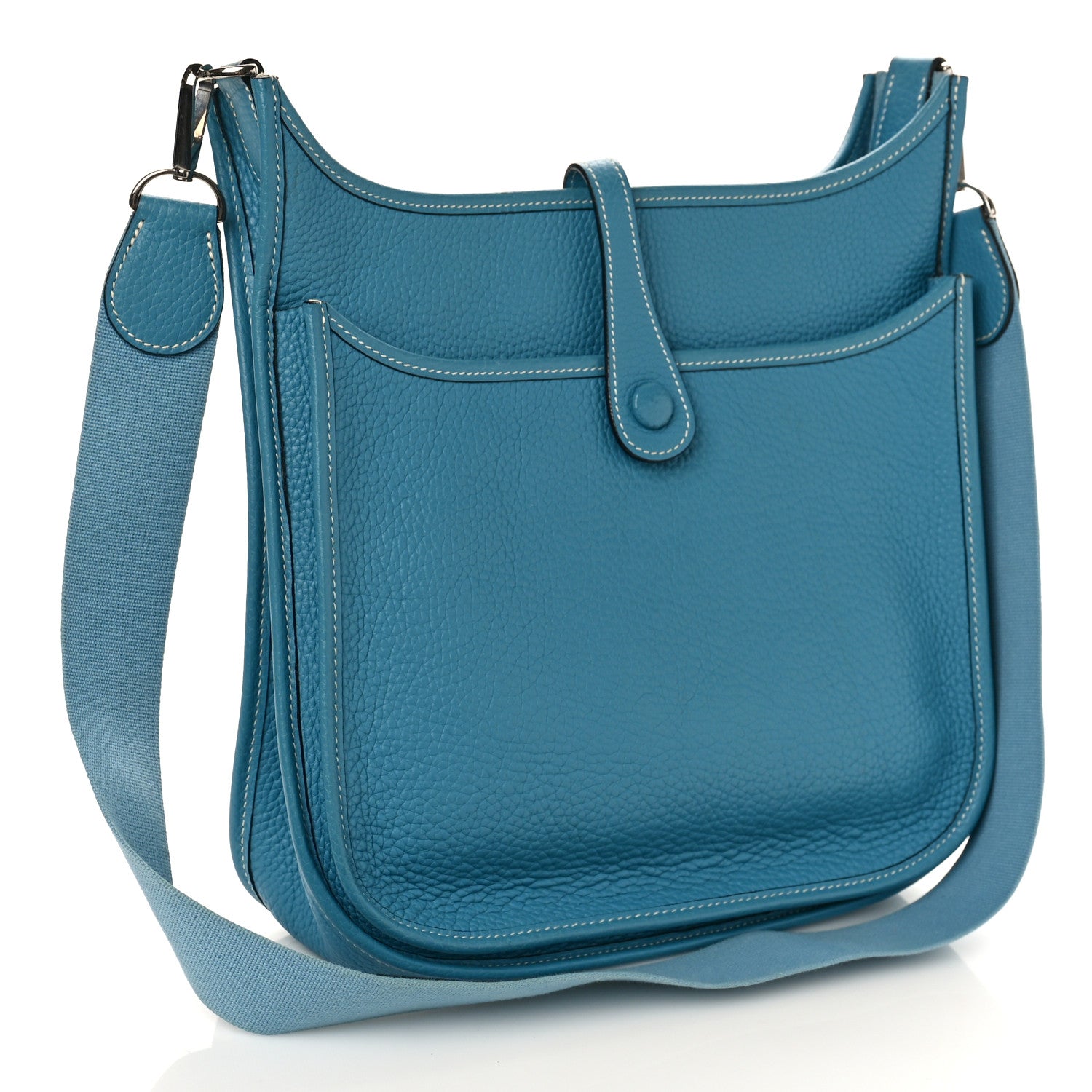 Hermes Taurillon Clemence Evelyne II PM Blue Jean 3 of 9