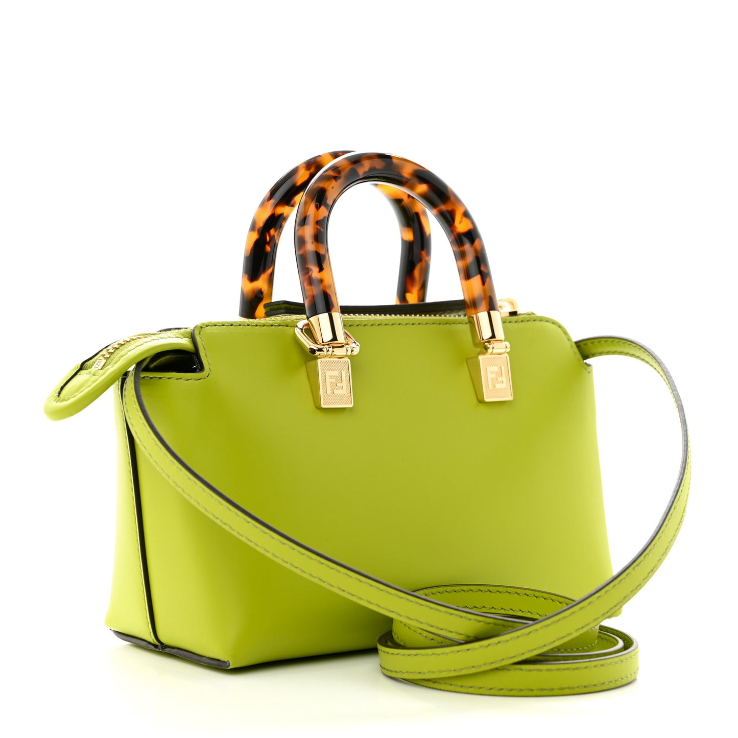 Vitello King Plexiglass Logo Embossed Mini By The Way Top Handle Boston Bag Wasabi