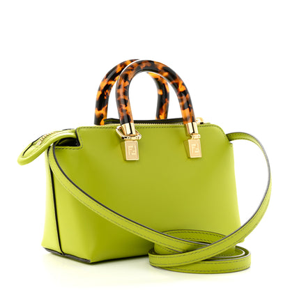 Fendi Vitello King Plexiglass Logo Embossed Mini By The Way Top Handle Boston Bag Wasabi 3 of 10