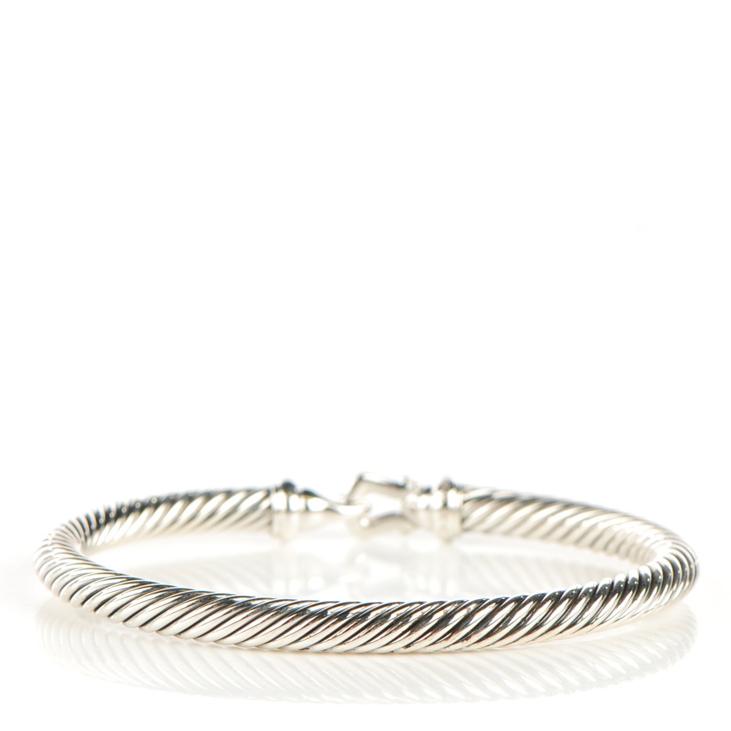 Sterling Silver Diamond 5mm Cable Buckle Bracelet
