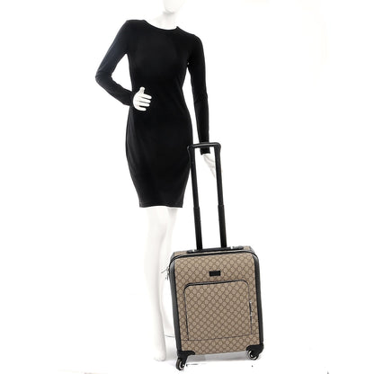 Gucci GG Supreme Monogram Calfskin Carry On Trolley Beige Ebony Black 2 of 12