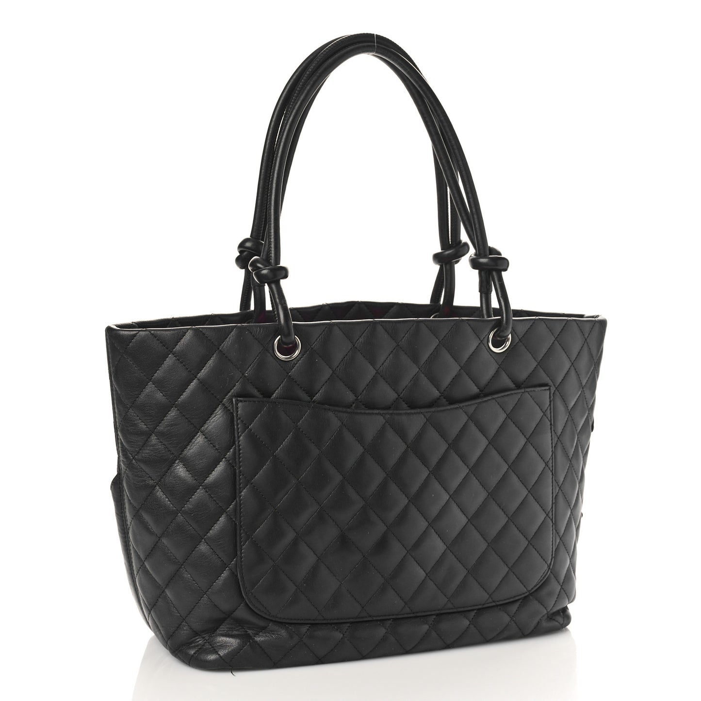 Calfskin Quilted Large Cambon Tote Black