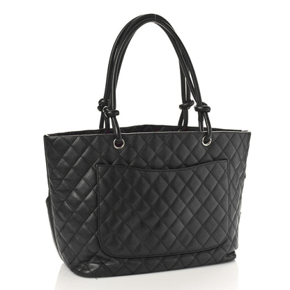 Chanel Calfskin Quilted Large Cambon Tote Black 3 of 11