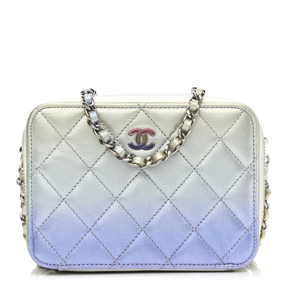 Chanel Metallic Gradient Calfskin Quilted Camera Case Blue Yellow Purple 1 of 11