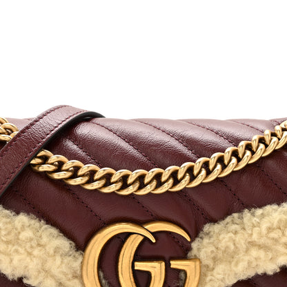 Gucci Azalea Calfskin Wool Matelasse Diagonal Small GG Marmont Shoulder Bag Sand Desert 8 of 11
