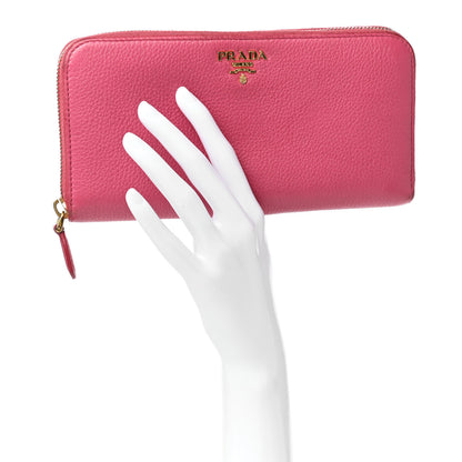 Prada Vitello Phenix Zip Around Wallet Peonia 2 of 14
