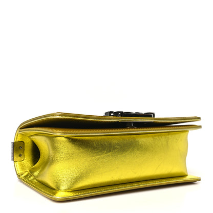 Chanel Metallic Patent Calfskin Quilted Small Boy Flap Yellow 4 of 12