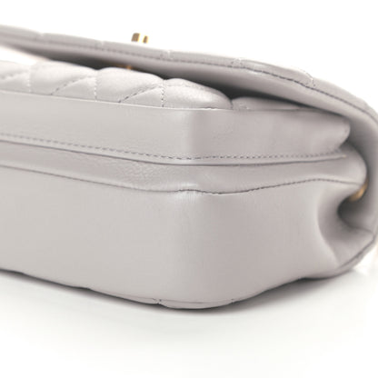 Chanel Calfskin Quilted Top Handle Flap Light Grey 10 of 12