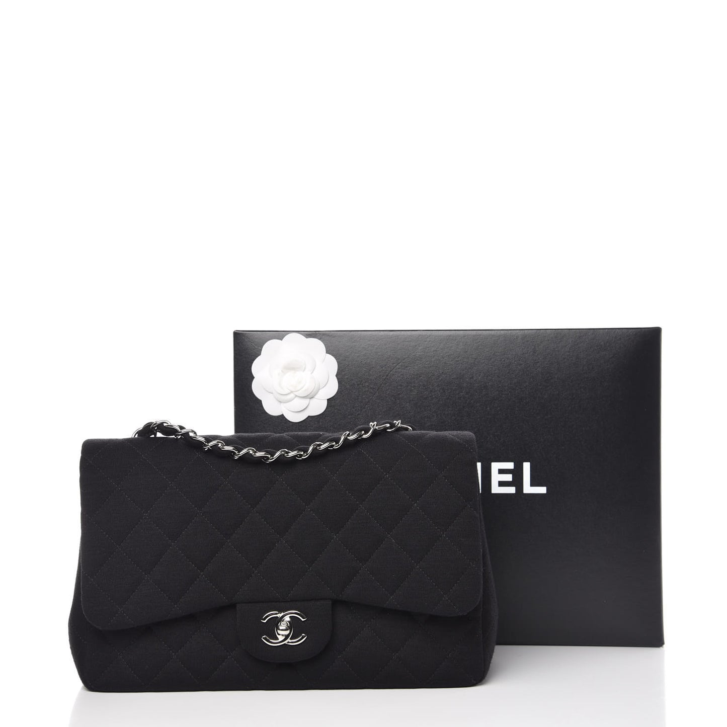Jersey Quilted Jumbo Single Flap Black