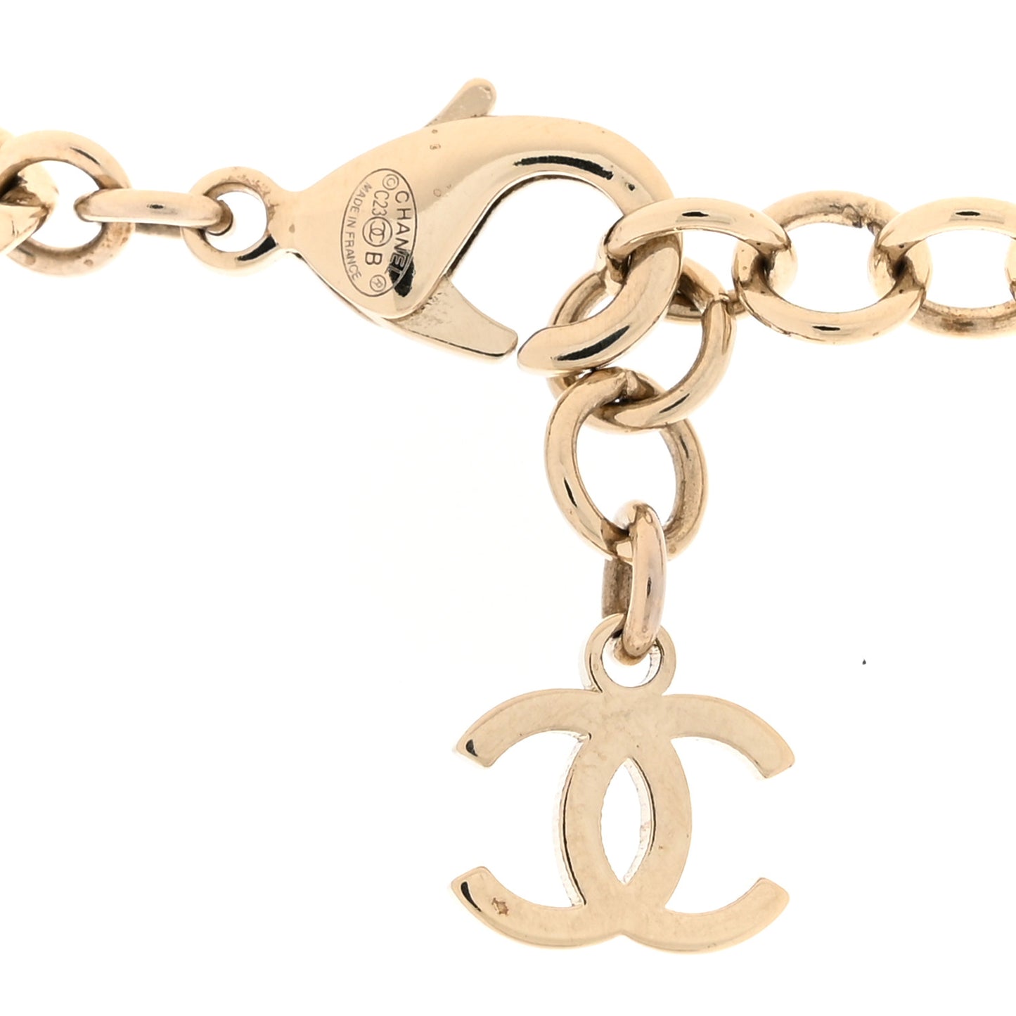 Crystal Crystal CC Coco Heart Necklace Gold