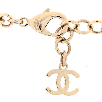 Chanel Crystal Crystal CC Coco Heart Necklace Gold 7 of 9