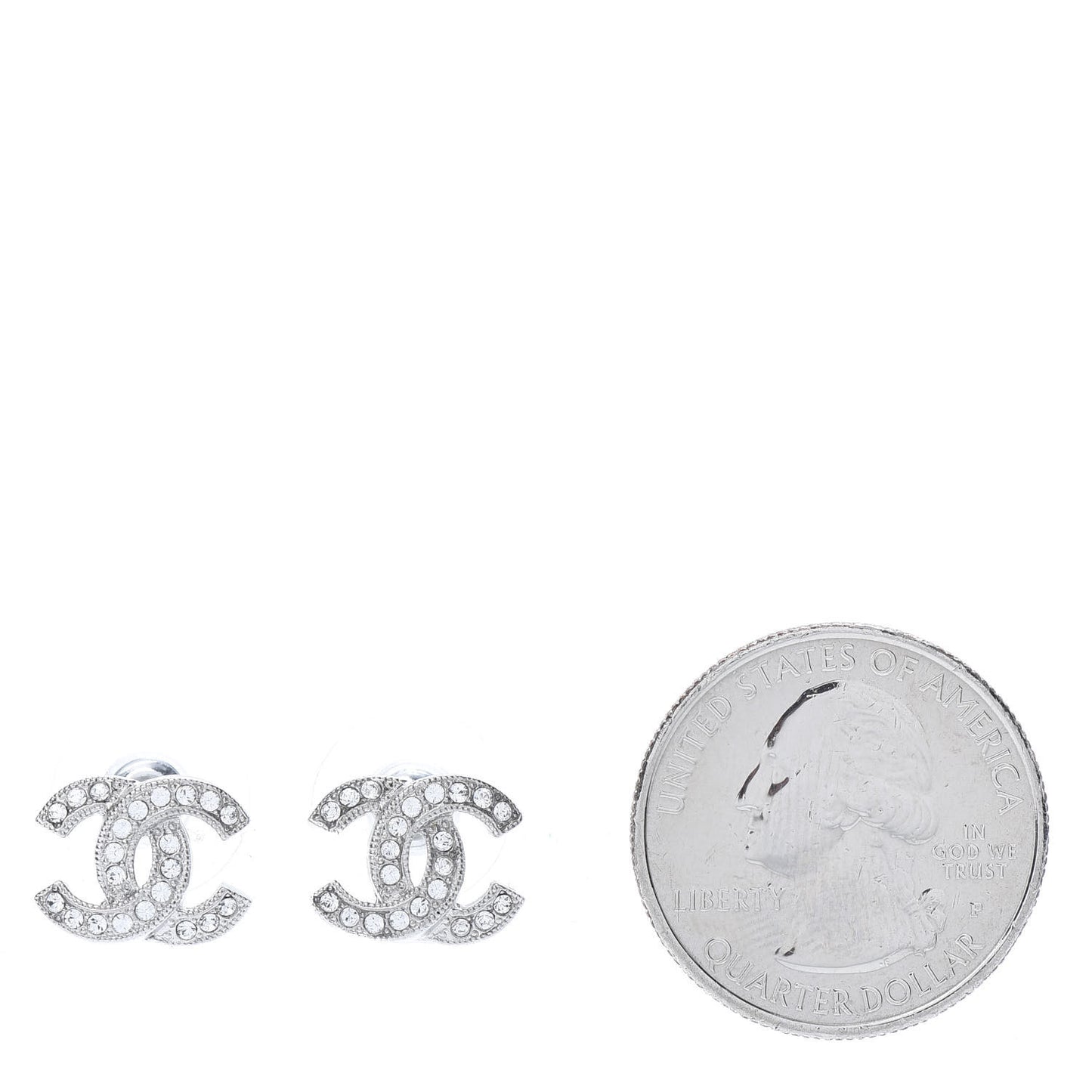Crystal Mini Timeless CC Earrings Silver