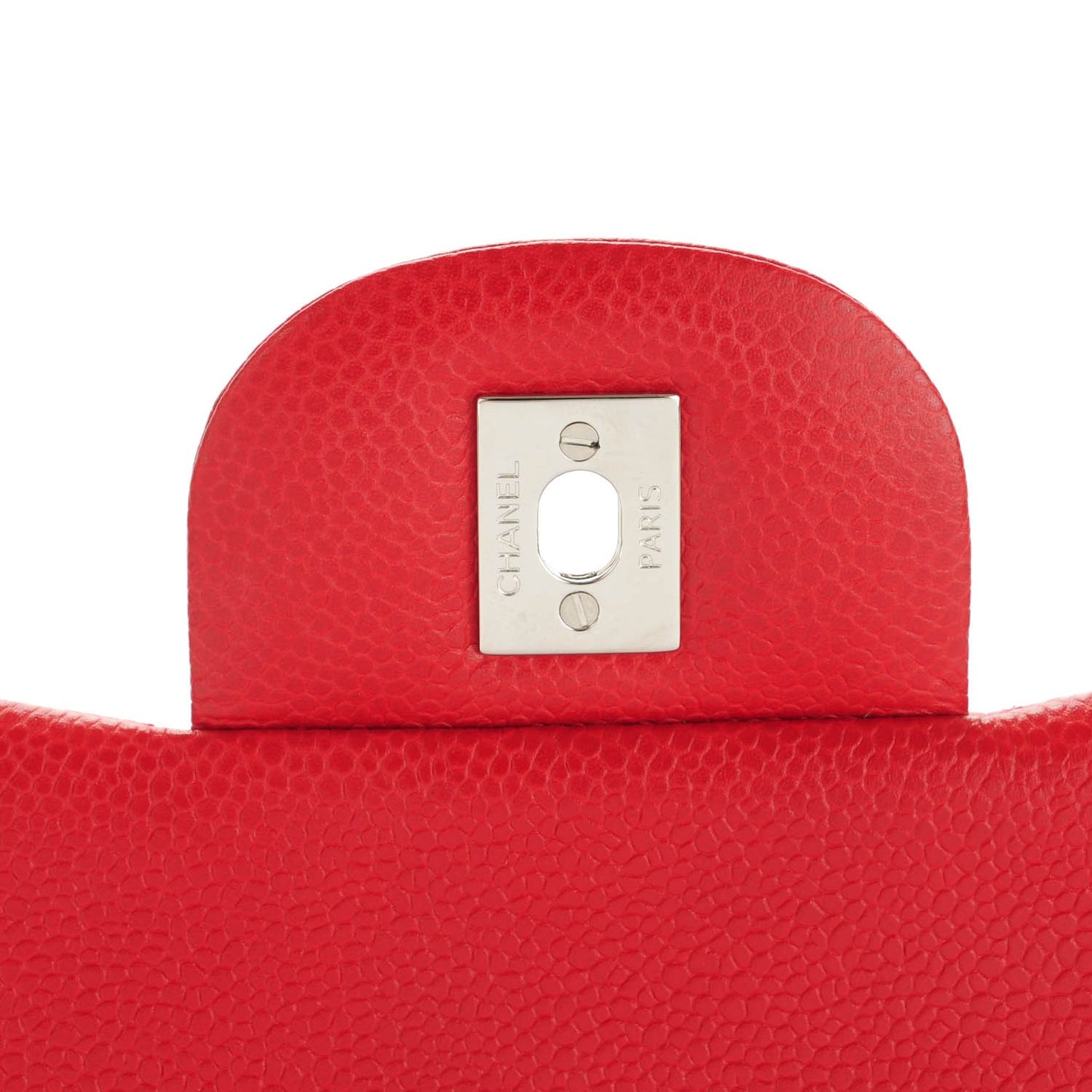 Caviar Quilted Jumbo Double Flap Red