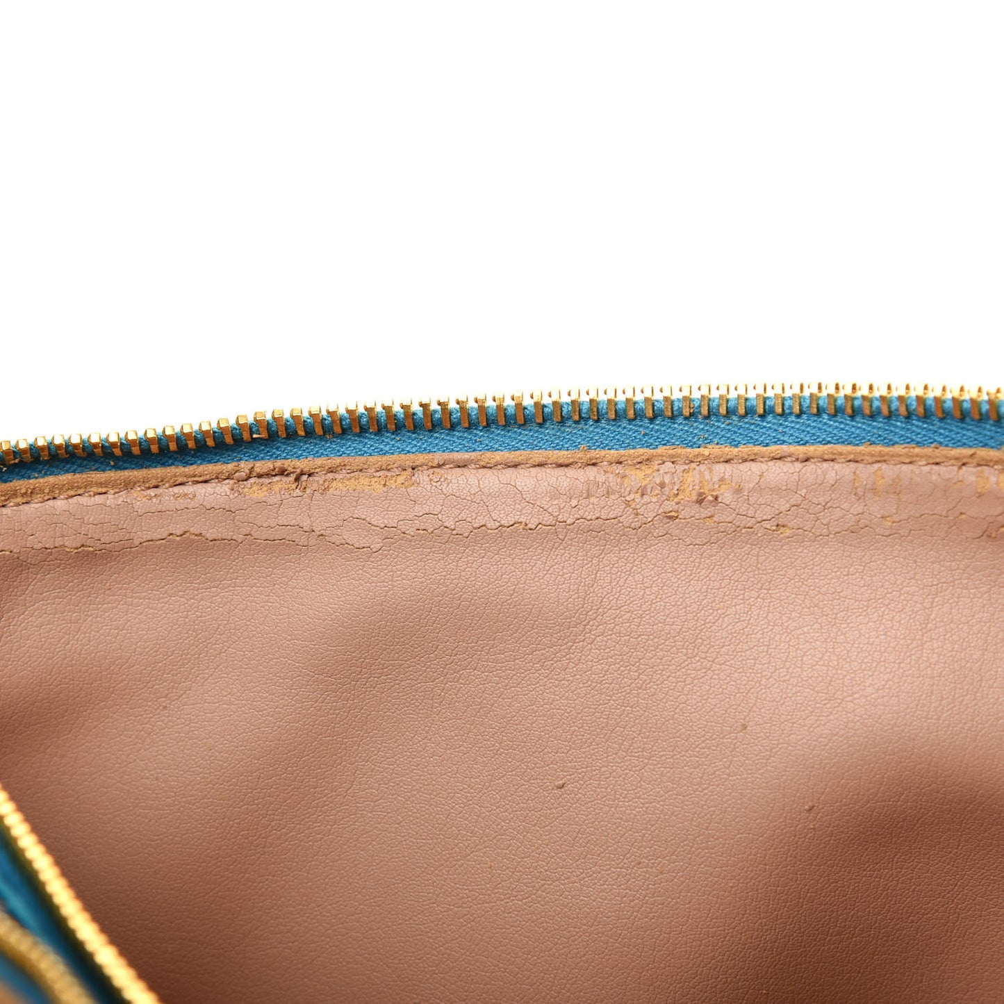 Ostrich Medium Galleria Double Zip Tote Turchese