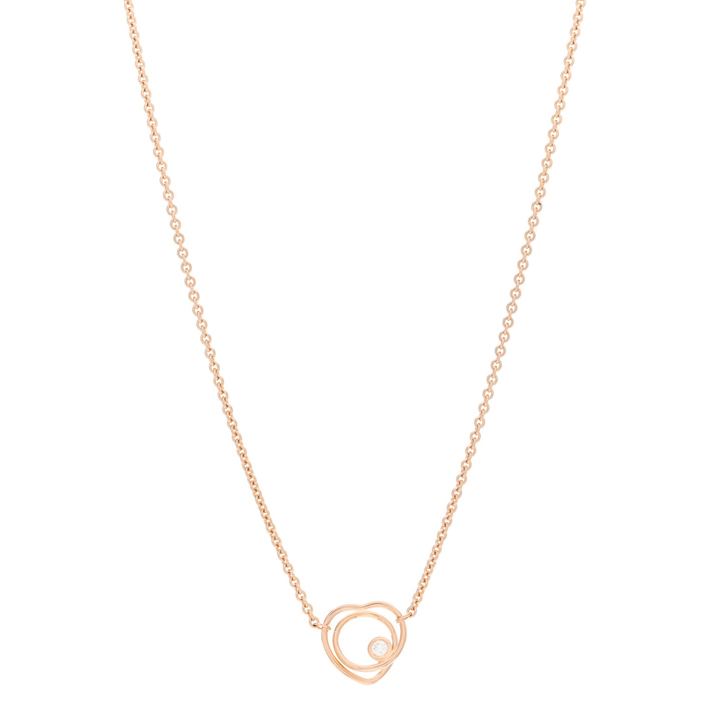 18K Rose Gold Diamond TPM Vertige Coeur Necklace ST