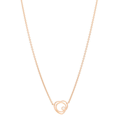 Hermes 18K Rose Gold Diamond TPM Vertige Coeur Necklace ST 1 of 5