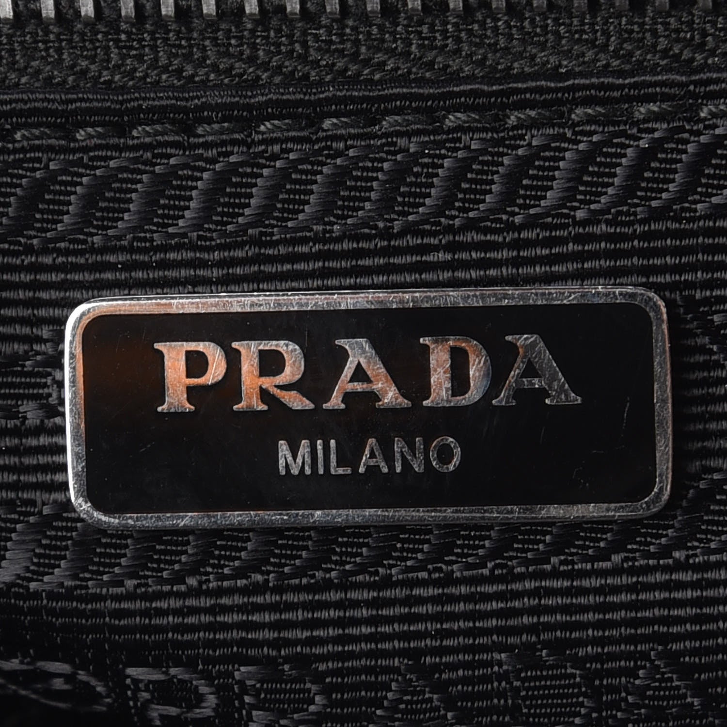 Prada Saffiano Tessuto Nylon Chain Shoulder Bag Black 8 of 9