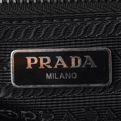 Prada Saffiano Tessuto Nylon Chain Shoulder Bag Black 8 of 9