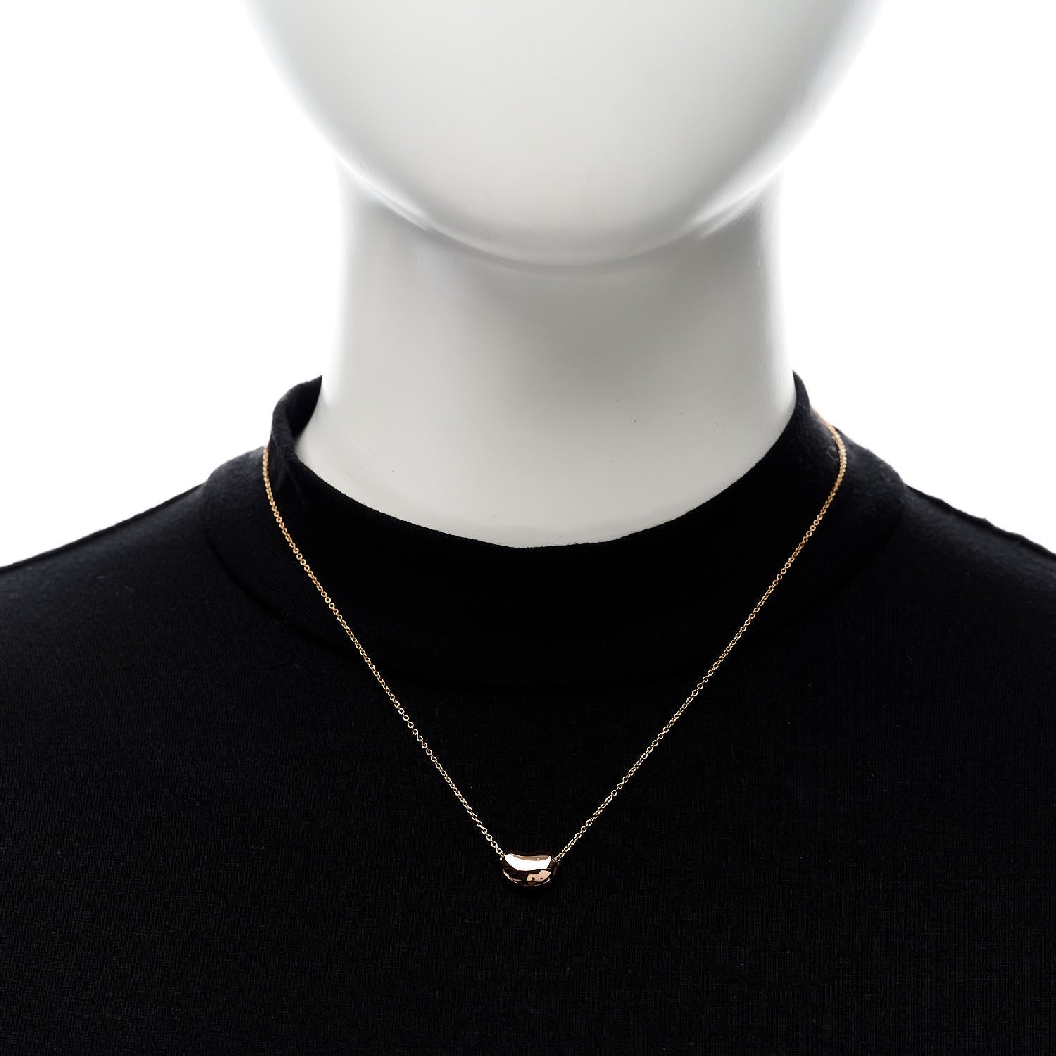 Tiffany 18K Rose Gold 12mm Elsa Peretti Bean Pendant Necklace 2 of 6