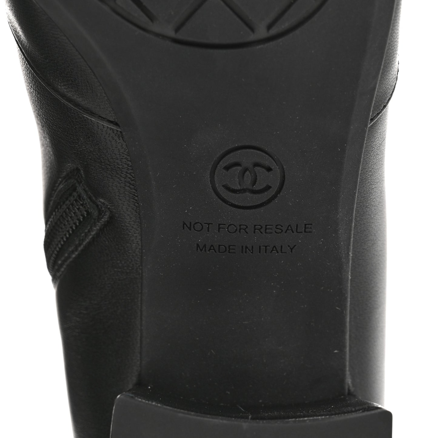 Stretch Lambskin Cap Toe CC Short Boots 39 Black
