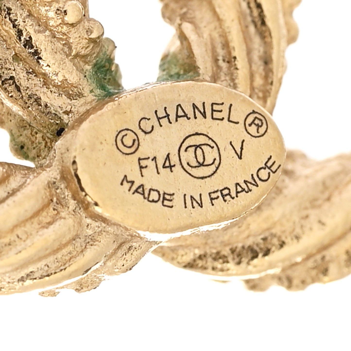 Crystal Twisted CC Earrings Gold