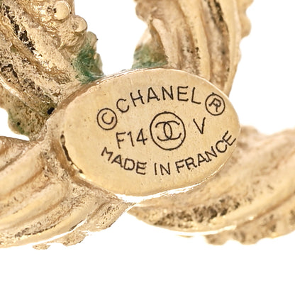 Chanel Crystal Twisted CC Earrings Gold 4 of 6