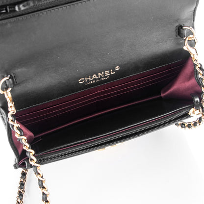 Chanel Lambskin Quilted Golden Class Wallet on Chain WOC Black 5 of 7