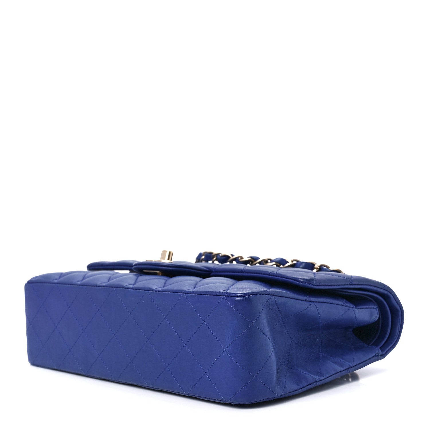 Chanel Lambskin Quilted Medium Double Flap Blue 10 of 13