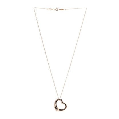 Tiffany 18K Rose Gold 22mm Elsa Peretti Open Heart Pendant Necklace 3 of 6