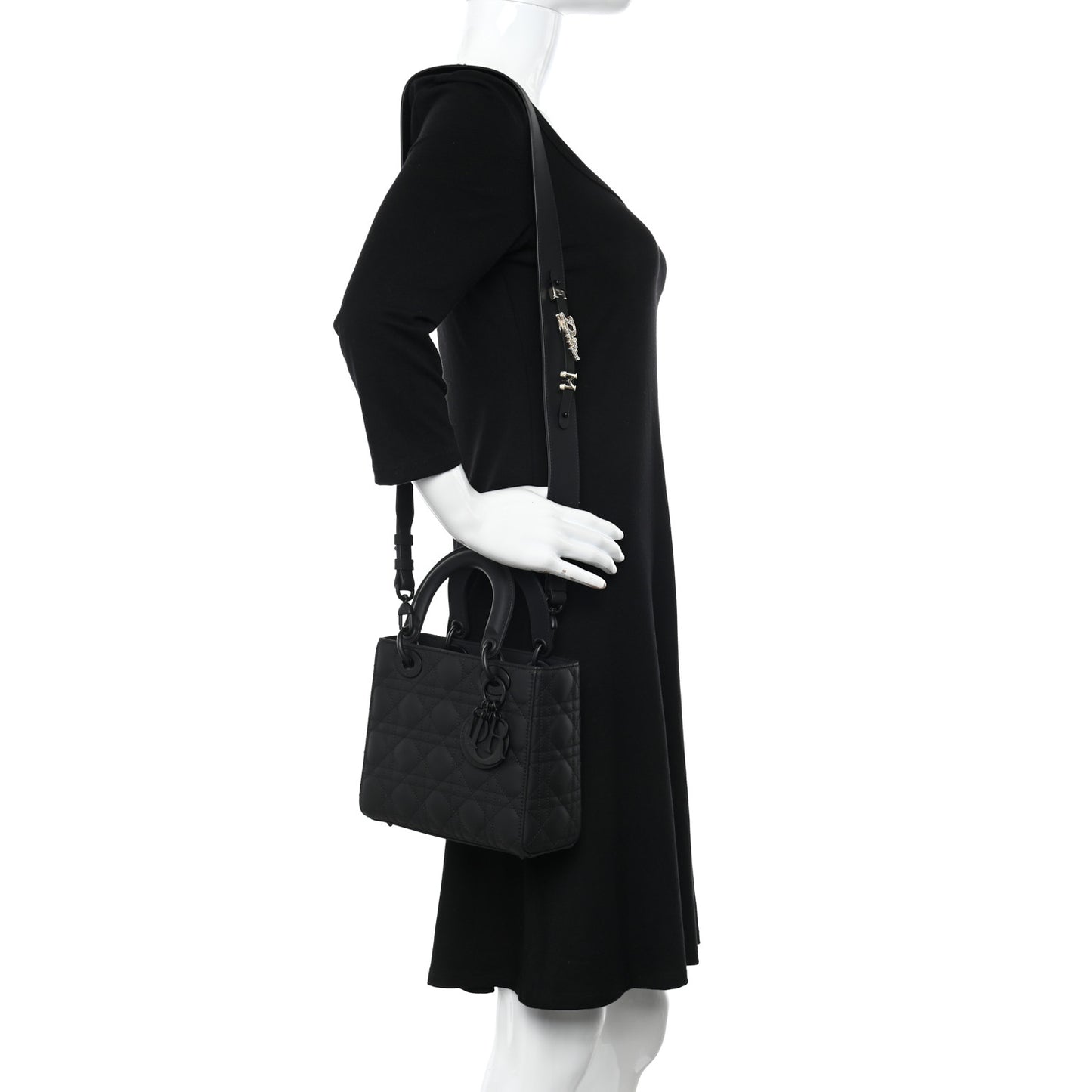 Ultra Matte Calfskin Cannage Small My ABCDior Lady Dior Black