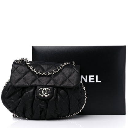 Chanel Washed Lambskin Quilted Medium Chain Around Messenger Black 10 of 10