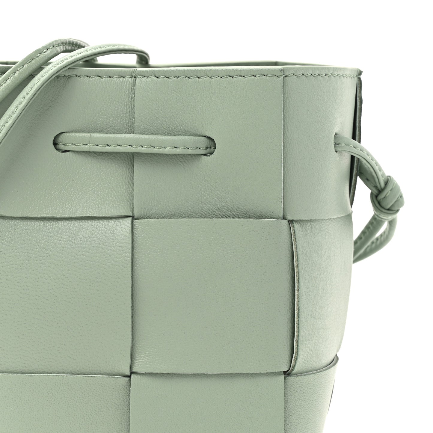 Nappa Maxi Intrecciato Mini Cassette Bucket Bag New Sauge