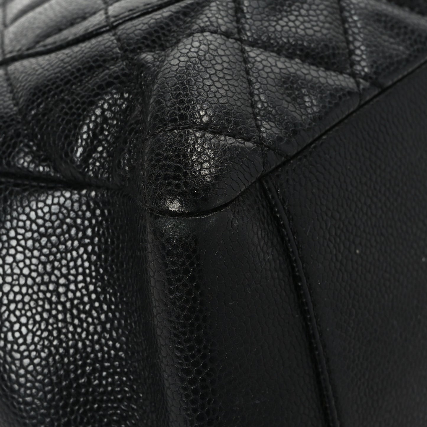 Caviar Quilted Grand Shopping Tote GST Black