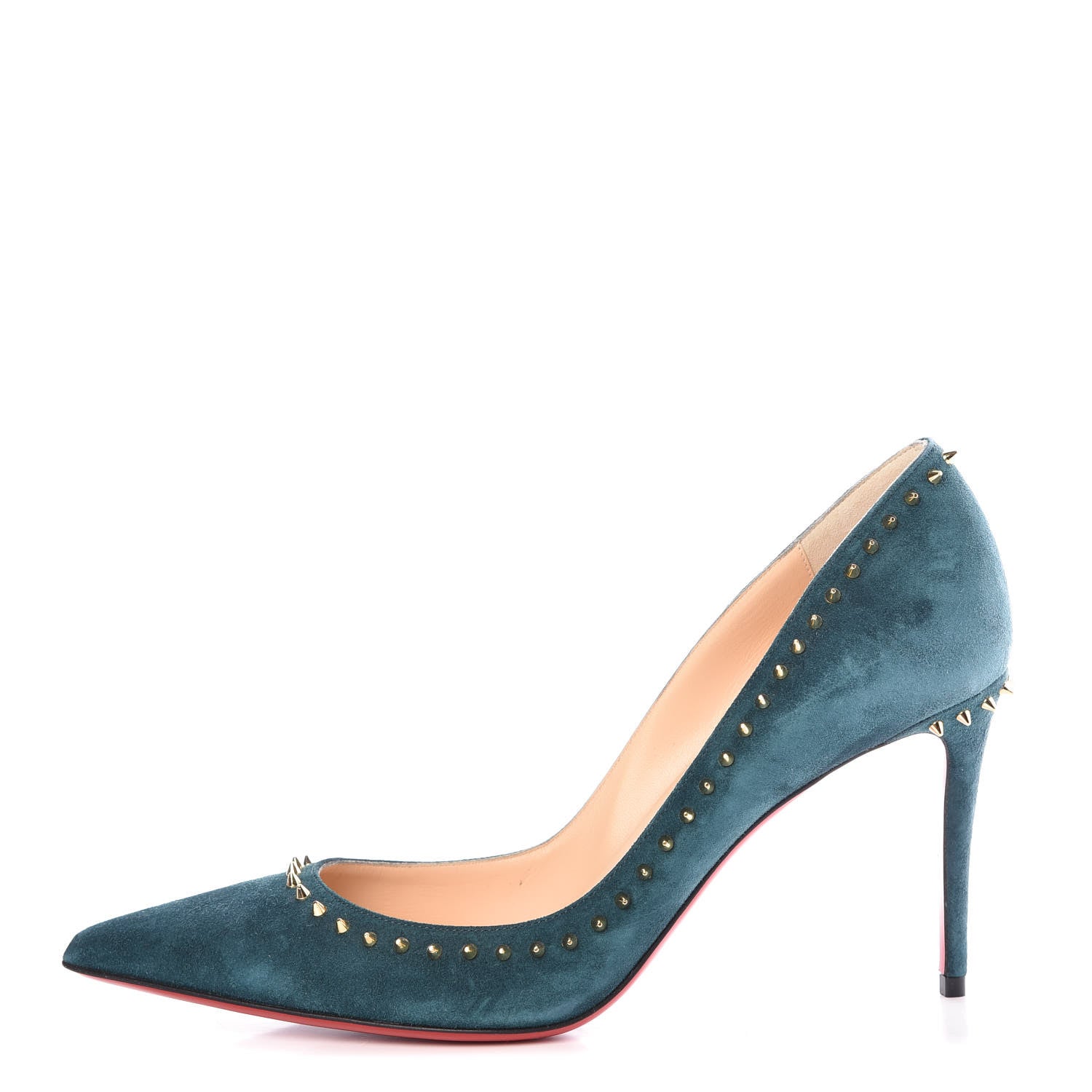 Christian Louboutin Suede Studded Anjalina 85 Pumps 39.5 Everest 1 of 7