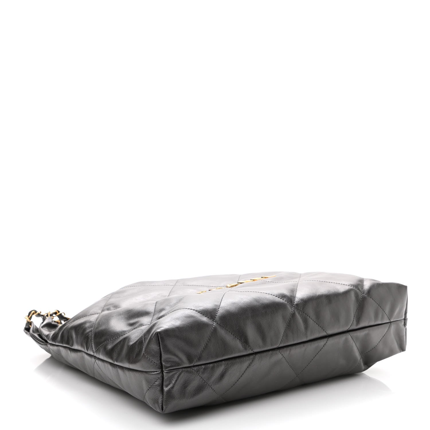 Chanel Metallic Calfskin Quilted Small Chanel 22 Ruthenium 5 of 12
