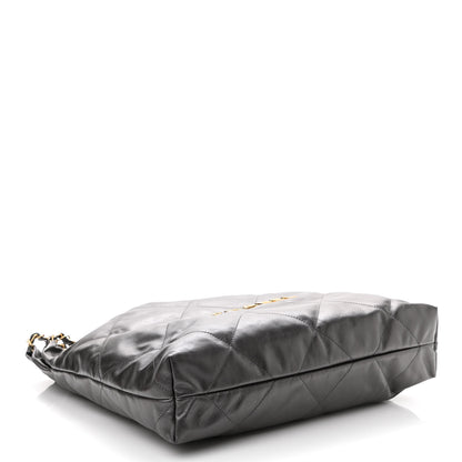 Chanel Metallic Calfskin Quilted Small Chanel 22 Ruthenium 5 of 12