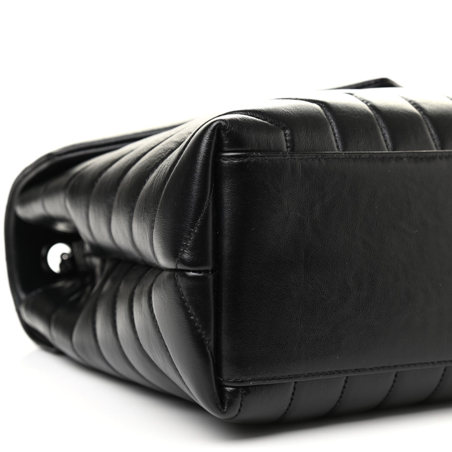 Calfskin Y Quilted Monogram Medium Loulou Chain Satchel Black