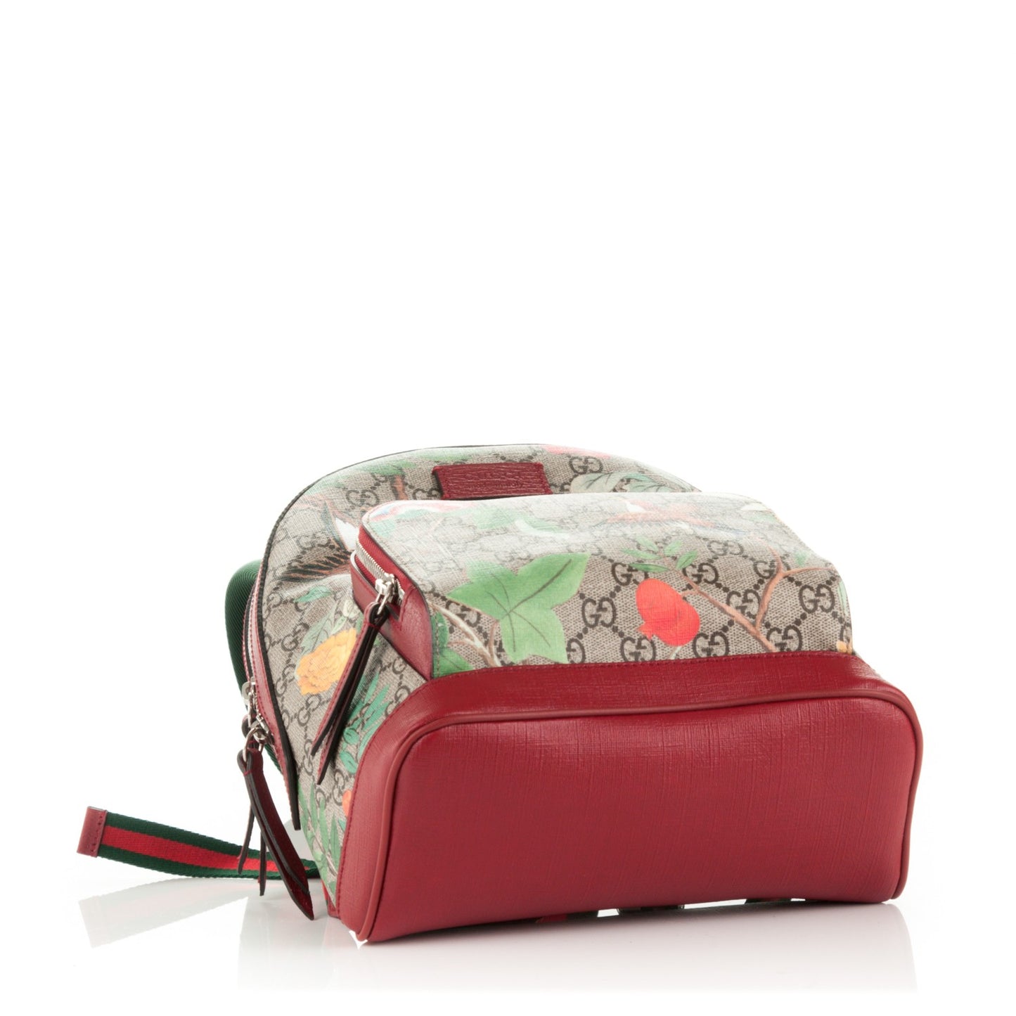 GG Supreme Monogram Tian Web Small Day Backpack Beige Multicolor Red