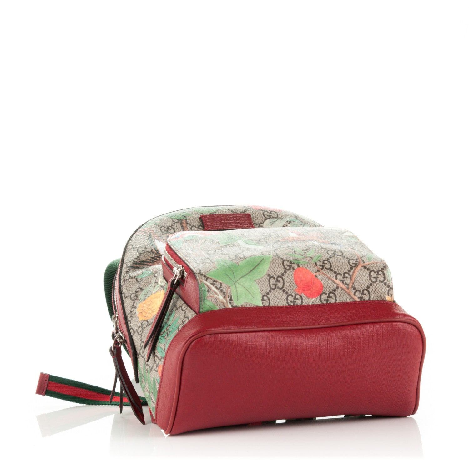 Gucci GG Supreme Monogram Tian Web Small Day Backpack Beige Multicolor Red 4 of 7