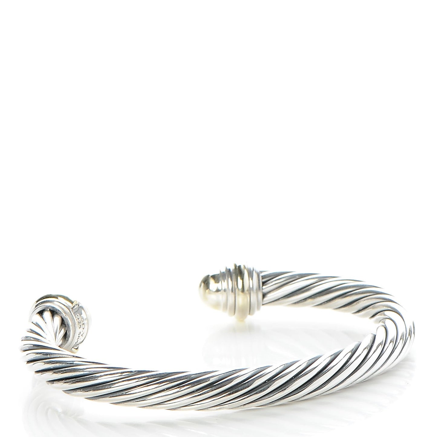 Sterling Silver 14K Yellow Gold 7mm Cable Classics Bracelet