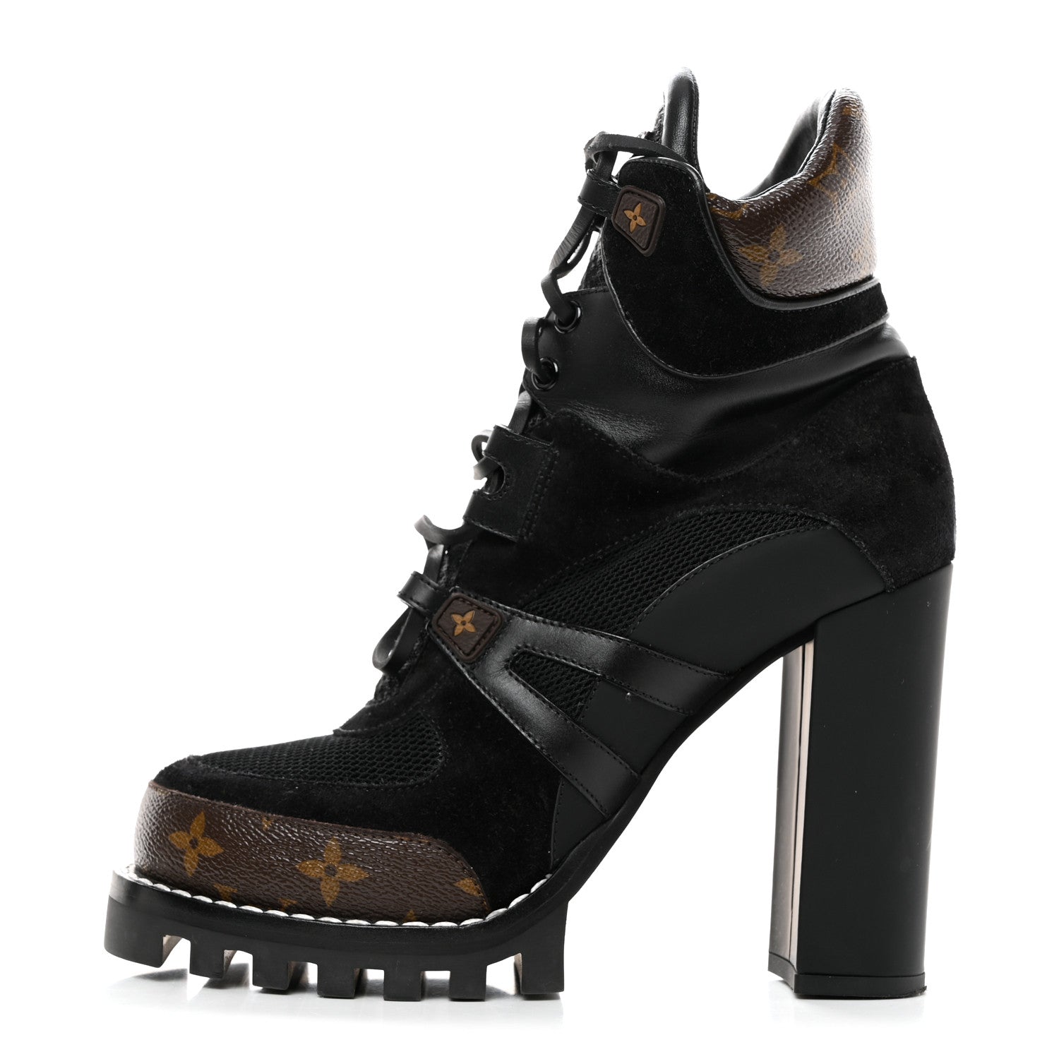 Louis Vuitton Suede Calfskin Monogram Star Trail Ankle Boots 39.5 Black 1 of 7