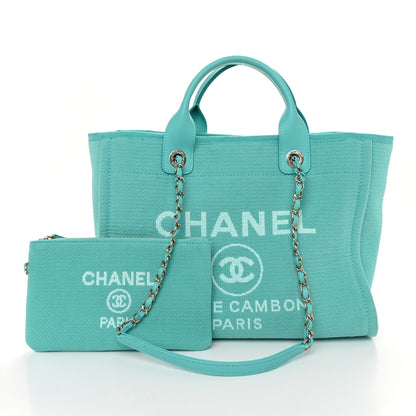 Chanel Mixed Fibers Small Deauville Tote Turquoise 3 of 12