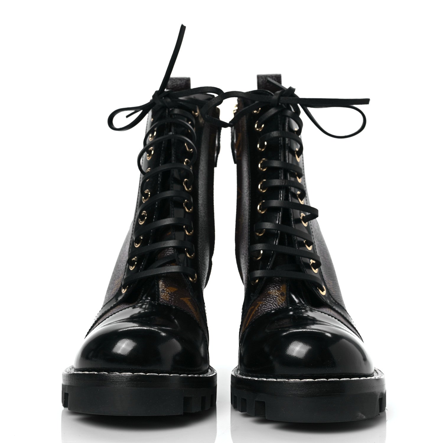 Louis Vuitton Patent Calfskin Monogram Star Trail Ankle Boots 39 Black 2 of 8
