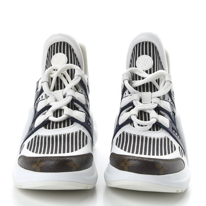 Louis Vuitton Patent Monogram Stripe LV Archlight Sneakers 39 White Blue 2 of 8